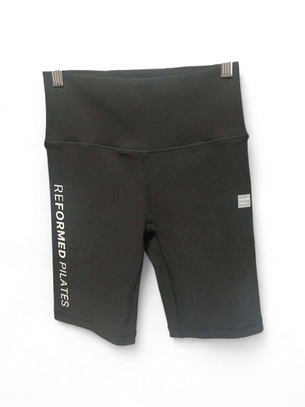 Reformed Pilates High-Rise Black Ribbed Bike Shorts